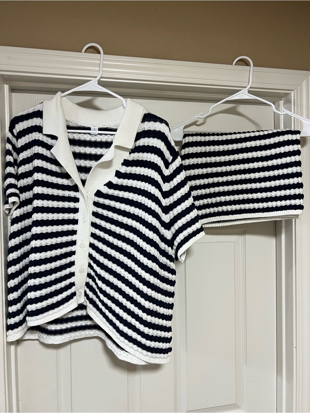 Old Navy Striped Knit Short-Sleeve Sweater Set